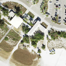 Sand Volleyball Court, Siesta Key, FL — aerial view