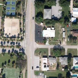 Sand Volleyball Court, Rio, FL — aerial view