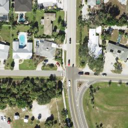 Sand Volleyball Court, Venice, FL — aerial view