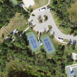 Sand Volleyball Court, Plantation, FL — aerial view
