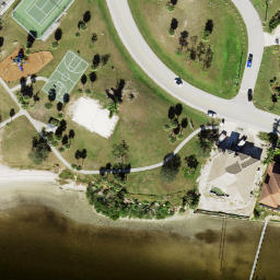 Sand Volleyball Court, Port Charlotte, FL — aerial view