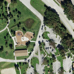 Sand Volleyball Court, Jupiter, FL — aerial view