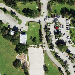 Sand Volleyball Court, Juno Beach, FL — aerial view