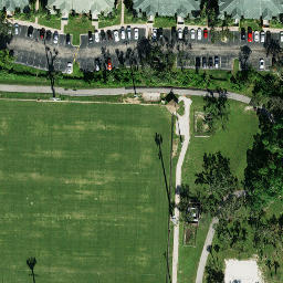 Sand Volleyball Court, Juno Ridge, FL — aerial view