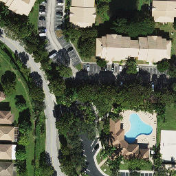 Sand Volleyball Court, Mangonia Park, FL — aerial view