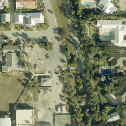 Sand Volleyball Court, Bokeelia, FL — aerial view