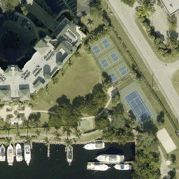 Sand Volleyball Court, North Fort Myers, FL — aerial view