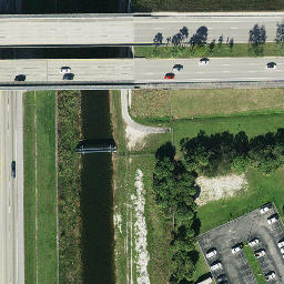 Sand Volleyball Court, Royal Palm Estates, FL — aerial view