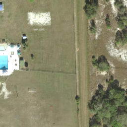 Sand Volleyball Court, Montura, FL — aerial view