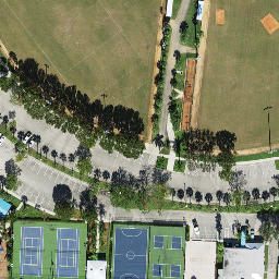 Sand Volleyball Court, Palm Springs, FL — aerial view