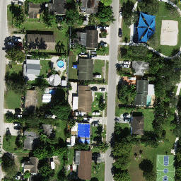 Sand Volleyball Court, Lake Worth Corridor, FL — aerial view