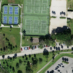 Sand Volleyball Court, Lake Worth Beach, FL — aerial view