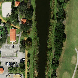 Sand Volleyball Court, Aberdeen, FL — aerial view