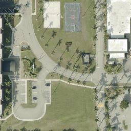 Sand Volleyball Court, Cypress Lake, FL — aerial view
