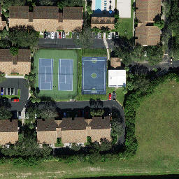 Sand Volleyball Court, Boynton Beach, FL — aerial view