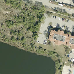 Sand Volleyball Court, Three Oaks, FL — aerial view