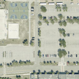 Sand Volleyball Court, Three Oaks, FL — aerial view