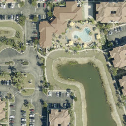 Sand Volleyball Court, Three Oaks, FL — aerial view