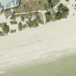 Sand Volleyball Court, Sanibel, FL — aerial view