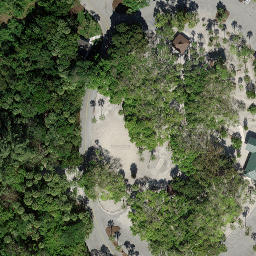 Sand Volleyball Court, Highland Beach, FL — aerial view