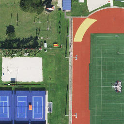 Sand Volleyball Court, Boca Raton, FL — aerial view