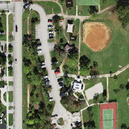 Sand Volleyball Court, Boca Raton, FL — aerial view
