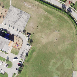 Sand Volleyball Court, Ave Maria, FL — aerial view
