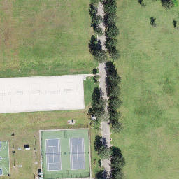 Sand Volleyball Court, Ave Maria, FL — aerial view