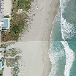 Sand Volleyball Court, Deerfield Beach, FL — aerial view