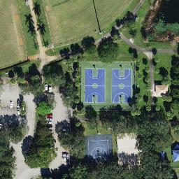 Sand Volleyball Court, Parkland, FL — aerial view