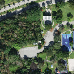 Sand Volleyball Court, Sandalfoot Cove, FL — aerial view