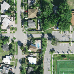 Sand Volleyball Court, Pompano Beach Highlands, FL — aerial view