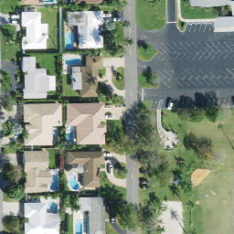 Sand Volleyball Court, Lighthouse Point, FL — aerial view