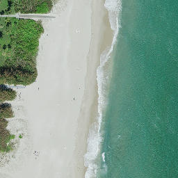 Sand Volleyball Court, Lighthouse Point, FL — aerial view