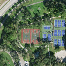Sand Volleyball Court, Pompano Beach, FL — aerial view