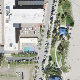 Sand Volleyball Court, Terra Mar, FL — aerial view