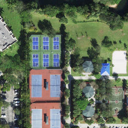 Sand Volleyball Court, Palm Aire, FL — aerial view
