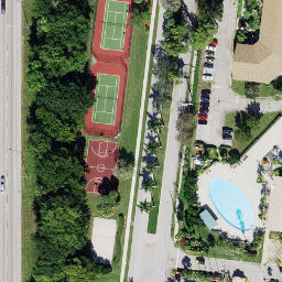 Sand Volleyball Court, Tamarac, FL — aerial view