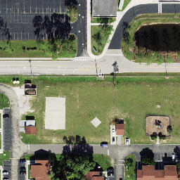 Sand Volleyball Court, Vineyards, FL — aerial view