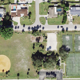 Sand Volleyball Court, Golden Gate, FL — aerial view