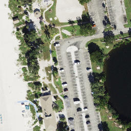 Sand Volleyball Court, Naples, FL — aerial view