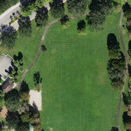Sand Volleyball Court, Pine Island Ridge, FL — aerial view