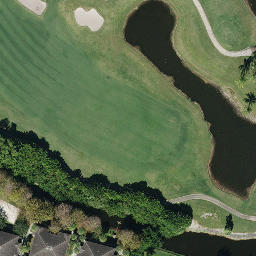 Sand Volleyball Court, Pine Island Ridge, FL — aerial view