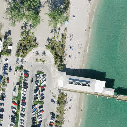 Sand Volleyball Court, Dania Beach, FL — aerial view