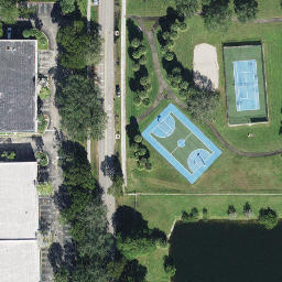 Sand Volleyball Court, Sunshine Ranches, FL — aerial view