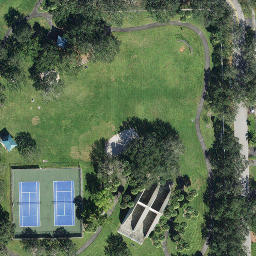 Sand Volleyball Court, Sunshine Ranches, FL — aerial view