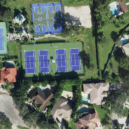 Sand Volleyball Court, Sunshine Ranches, FL — aerial view