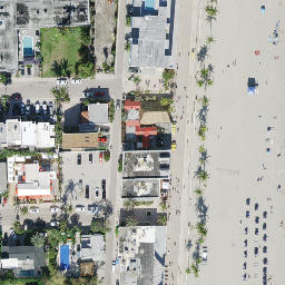Sand Volleyball Court, Hollywood, FL — aerial view