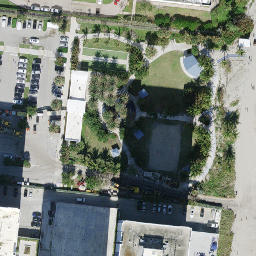 Sand Volleyball Court, Golden Beach, FL — aerial view