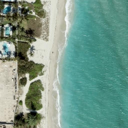 Sand Volleyball Court, Golden Beach, FL — aerial view
